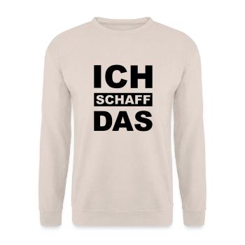 Ich schaff das - Unisex Pullover - Sand - Vorne - Alina (178cm) & Michal (187cm)