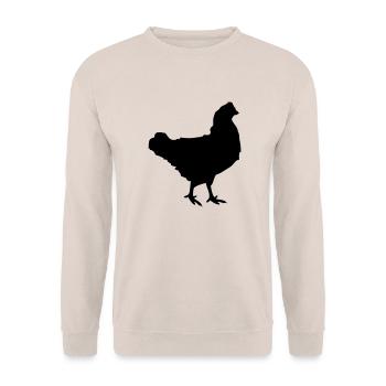 huhn silhouette design - Unisex Pullover - Sand - Vorne - Alina (178cm) & Michal (187cm)