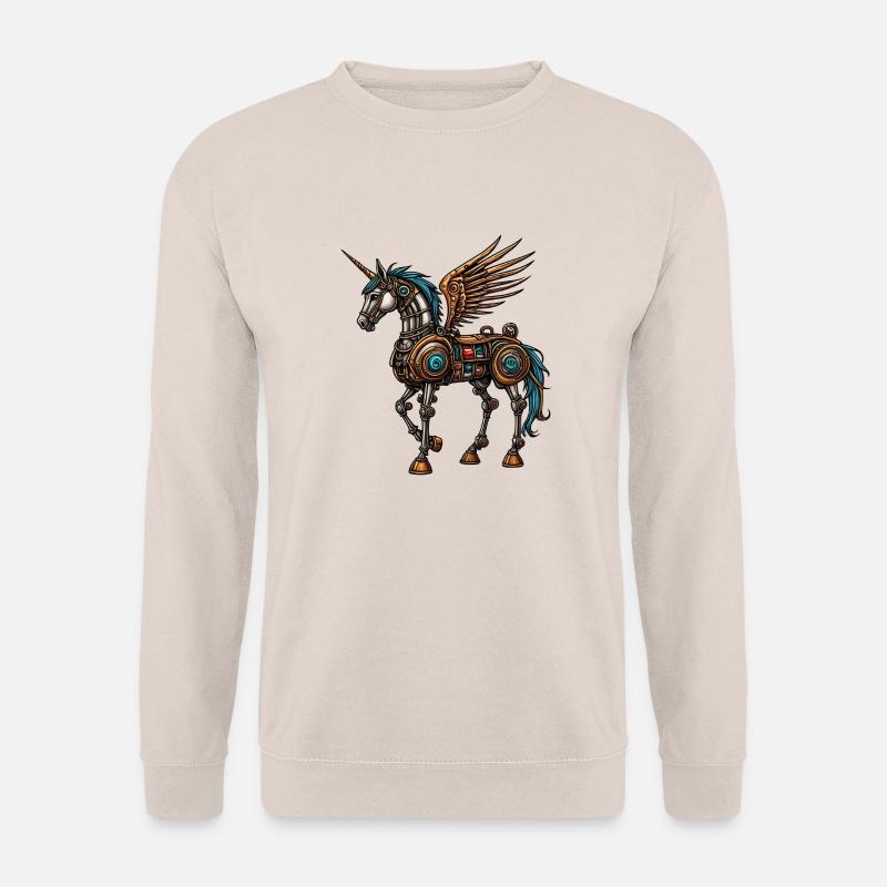 Dampf-Punk-Pferd - Unisex Pullover - Sand
