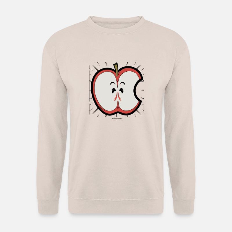 Lächelnder Apfel-Cartoon - Unisex Pullover - Sand