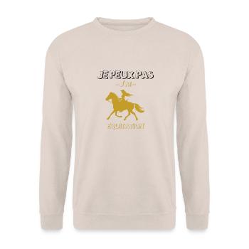Ich kann nicht fahren - Unisex Pullover - Sand - Vorne - Alina (178cm) & Michal (187cm)