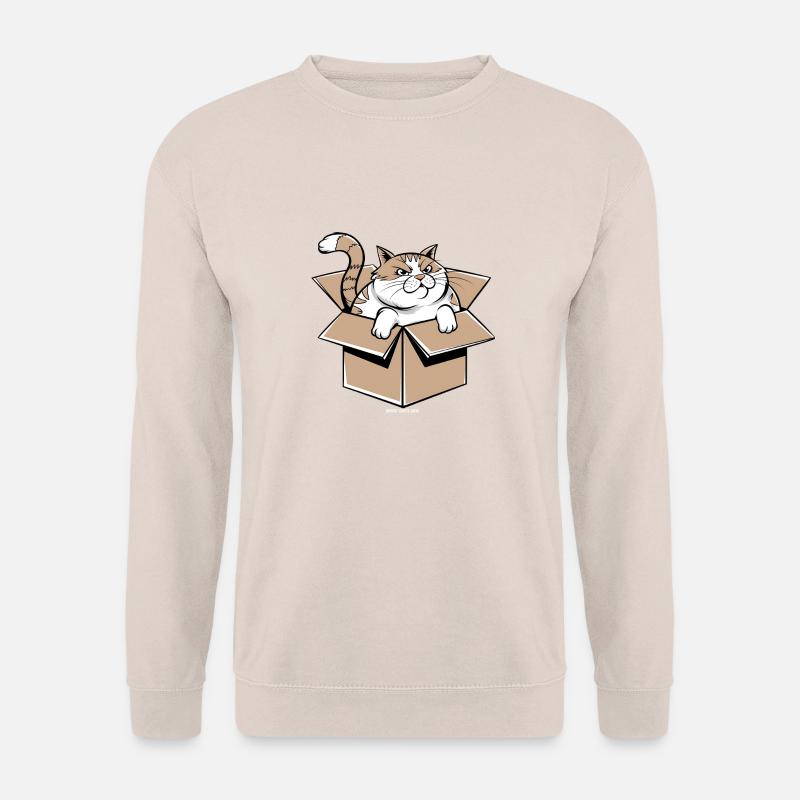 Verärgerter Kater in Kartonschachtel - Unisex Pullover - Sand