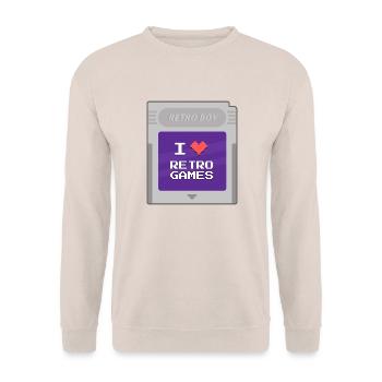 Retro Boy - I love retrogames - Unisex Sweatshirt - sand - Front - Alina (178cm) & Michal (187cm)
