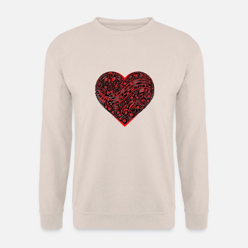 Musical Notes Heart - Unisex Sweatshirt - sand