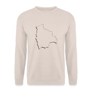 Bolivia map as an outline - Unisex Sweatshirt - sand - Front - Alina (178cm) & Michal (187cm)