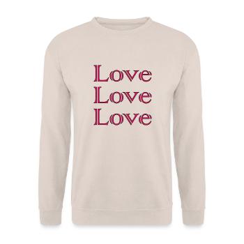 LOVE,JUST MARRIED,VIVE LES MARIES,EVJF,COUPLE - Unisex Sweatshirt - sand - Front - Alina (178cm) & Michal (187cm)