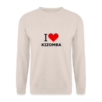 I Love Kizomba Shirt - DanceShirts - Unisex Pullover - Sand - Vorne - Alina (178cm) & Michal (187cm)