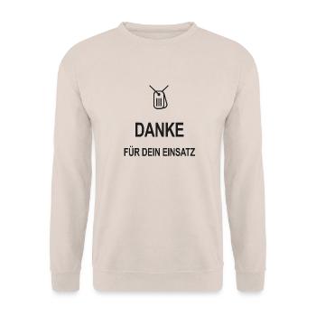 Danke für dein Einsatz - Unisex Pullover - Sand - Vorne - Alina (178cm) & Michal (187cm)