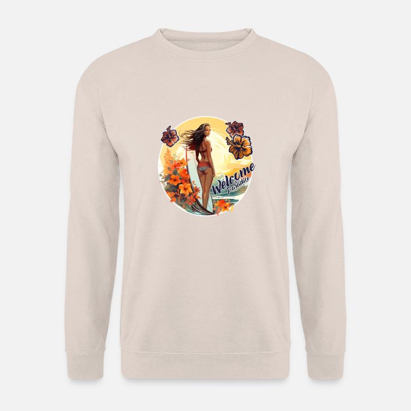 SURFING PARADISE!! - Unisex Pullover - Sand