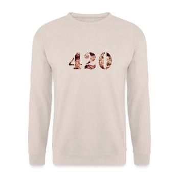 420 Weed - Unisex Sweatshirt - sand - Front - Alina (178cm) & Michal (187cm)