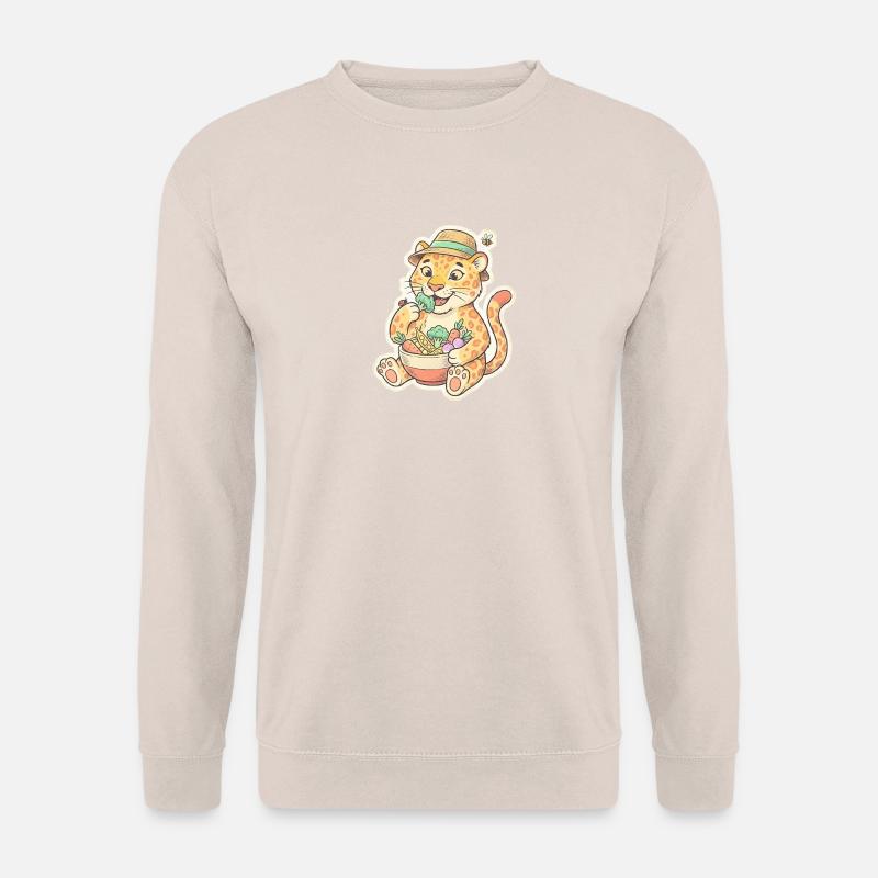 Leopard Kit mit Gemüsekorb - Unisex Pullover - Sand
