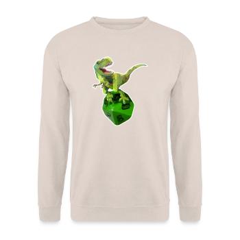 DiceHeroes_Dino4 - Unisex Pullover - Sand - Vorne - Alina (178cm) & Michal (187cm)