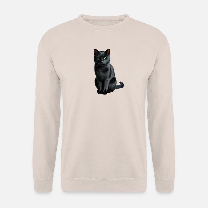 Schwarze Katze - Unisex Pullover - Sand