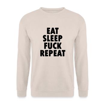 EAT SLEEP FUCK REPEAT - Unisex Pullover - Sand - Vorne - Alina (178cm) & Michal (187cm)