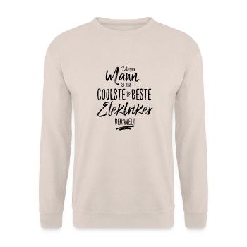 elektriker der Beste (s) - Unisex Pullover - Sand - Vorne - Alina (178cm) & Michal (187cm)