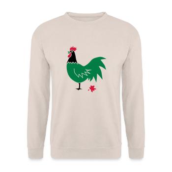 huhn verrückt crazy chick ente gans vogel kack - Unisex Pullover - Sand - Vorne - Alina (178cm) & Michal (187cm)