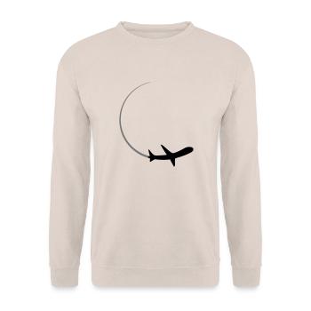 kurve logo kreis rund linienflugzeug flugzeug flie - Unisex Pullover - Sand - Vorne - Alina (178cm) & Michal (187cm)