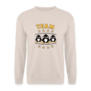 Les amis de l’équipe des pingouins - Sweat-shirt Unisexe - sable - Devant - Alina (178cm) & Michal (187cm)