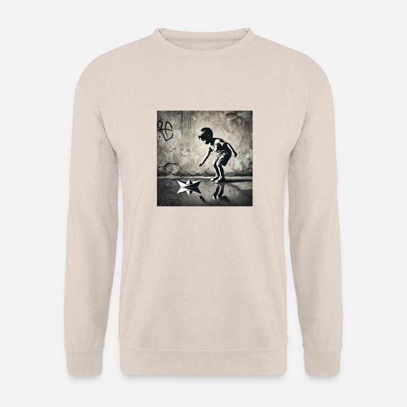 Kein Banksy - Kindheit in der Pfütze - Unisex Pullover - Sand