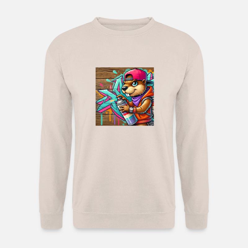 Graffiti Malerei Biber - Unisex Pullover - Sand