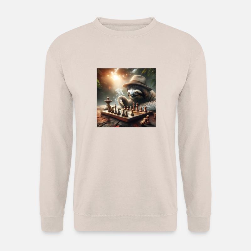 Faultier Wanderer Schach - Unisex Pullover - Sand