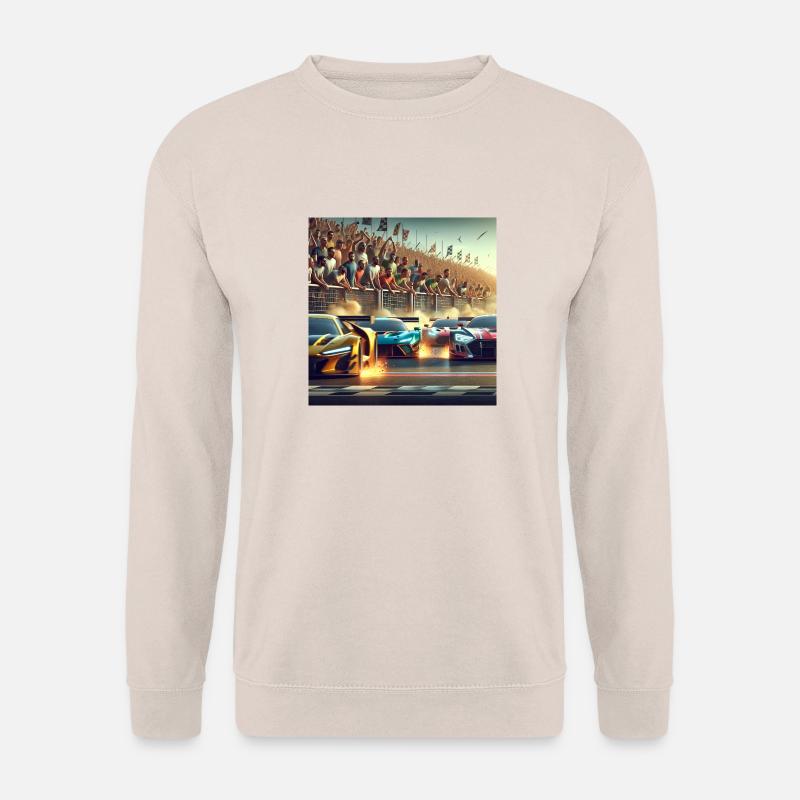 Voitures de course proches de l’arrivée - Sweat-shirt Unisexe - sable