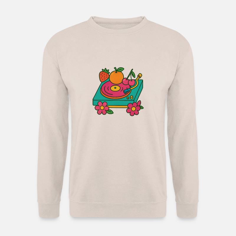 Fruity Sounds – Retro Plattenspieler - Unisex Pullover - Sand