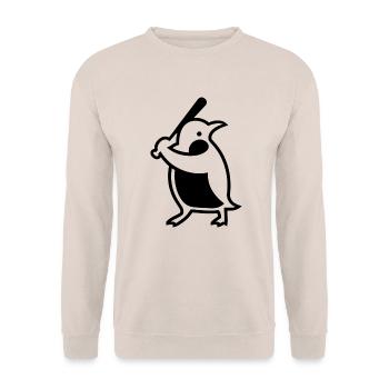 Silhouette de joueur de baseball pingouin - Sweat-shirt Unisexe - sable - Devant - Alina (178cm) & Michal (187cm)