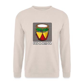 Ka,tambour,Guadeloupe ,îles,caraïbes,Antilles - Sweat-shirt Unisexe - sable - Devant - Alina (178cm) & Michal (187cm)