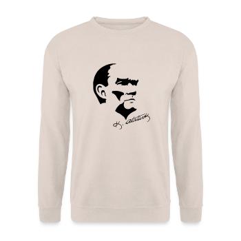 Ataturk 2 - Unisex Sweatshirt - sand - Front - Alina (178cm) & Michal (187cm)