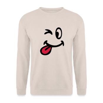 smiley clin oeil 3105 - Sweat-shirt Unisexe - sable - Devant - Alina (178cm) & Michal (187cm)