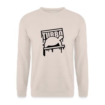 turbo_schildkroete_design_c1 - Unisex Sweatshirt - sand - Front - Alina (178cm) & Michal (187cm)