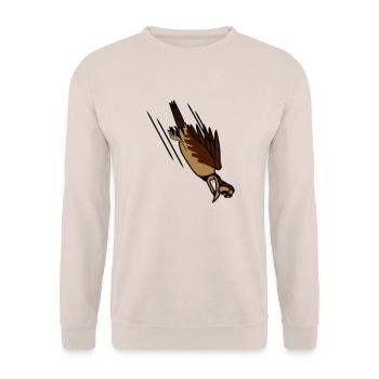drôle d'oiseau crash cool drôle bande dessinée - Sweat-shirt Unisexe - sable - Devant - Alina (178cm) & Michal (187cm)