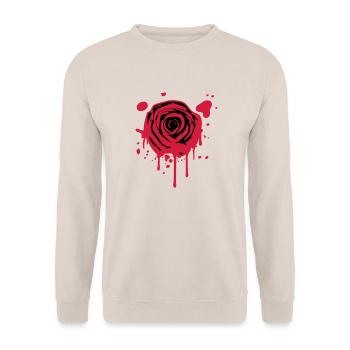 Rouge sang éclabousse KLEX graffiti rose - Sweat-shirt Unisexe - sable - Devant - Alina (178cm) & Michal (187cm)