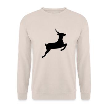 Reh - Unisex Pullover - Sand - Vorne - Alina (178cm) & Michal (187cm)