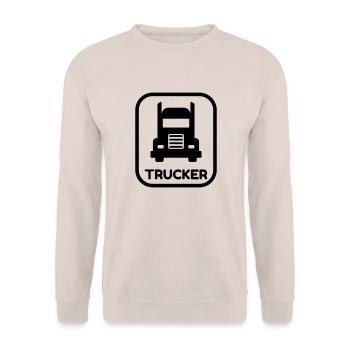 Trucker LKW Fahrer Routier Truck Camion Transport - Unisex Sweatshirt - sand - Front - Alina (178cm) & Michal (187cm)