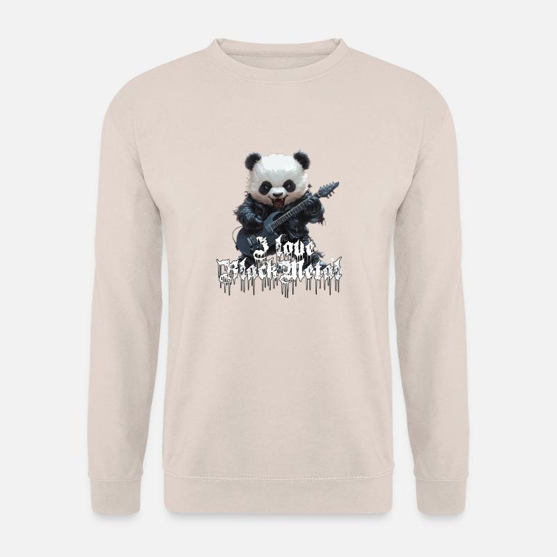Witziges Panda Black Metal motiv - Unisex Pullover - Sand