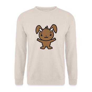 Bunny Rabbit Bunny Rodent Small Animal Cute - Unisex Sweatshirt - sand - Front - Alina (178cm) & Michal (187cm)
