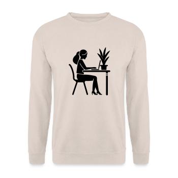 Learning, Studying, Working - Unisex Sweatshirt - sand - Front - Alina (178cm) & Michal (187cm)