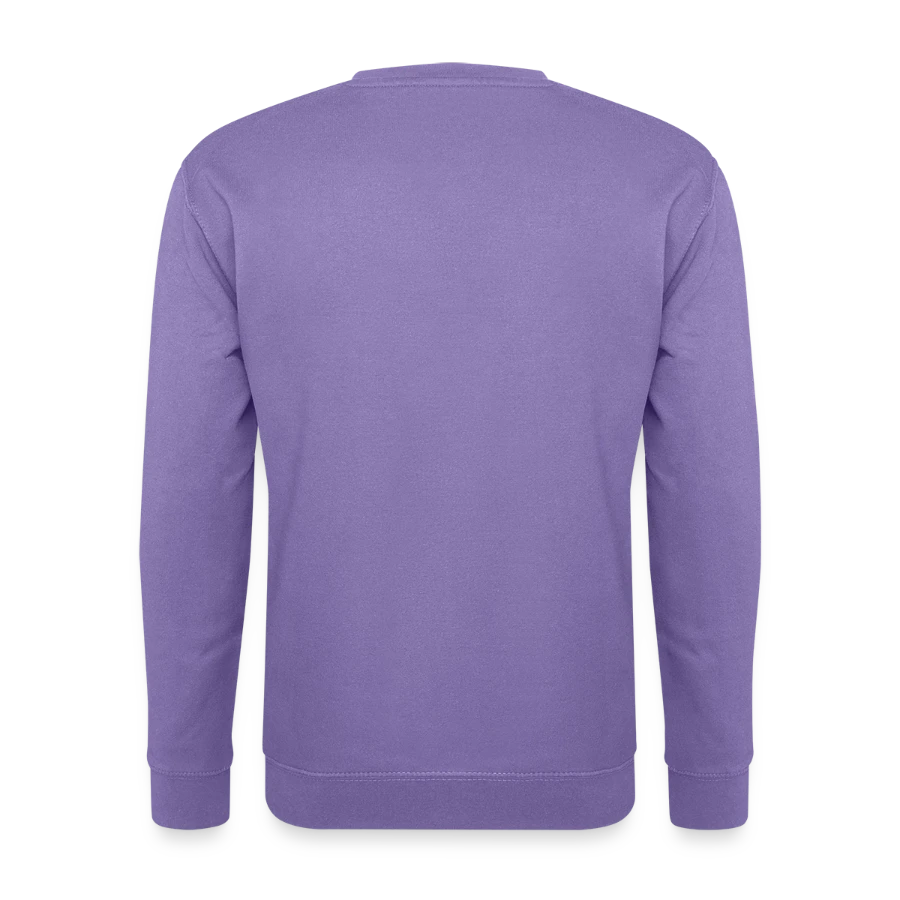 Moon Bay badge on a unisex sweatshirt, lavender, back