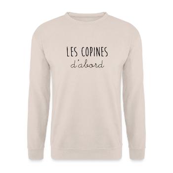 les copines d'abord - Sweat-shirt Unisexe - sable - Devant - Alina (178cm) & Michal (187cm)