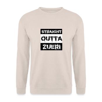 Straight Outta Züri Switzerland Gift City - Unisex Sweatshirt - sand - Front - Alina (178cm) & Michal (187cm)