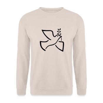 weltfrieden auf erden world peace on earth love21 - Unisex Pullover - Sand - Vorne - Alina (178cm) & Michal (187cm)