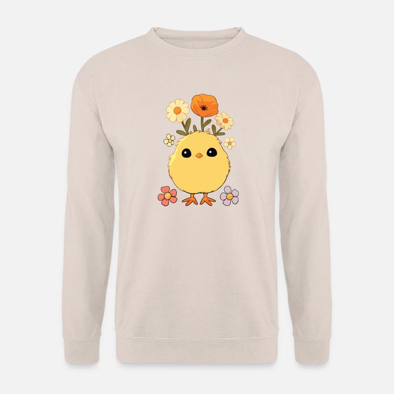 Chick, Spring, Flowers, Summer, Easter, Garden - Unisex Sweatshirt - sand