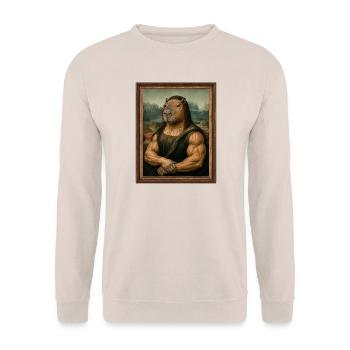 Muskulöse Kapybara - Unisex Pullover - Sand - Vorne - Alina (178cm) & Michal (187cm)