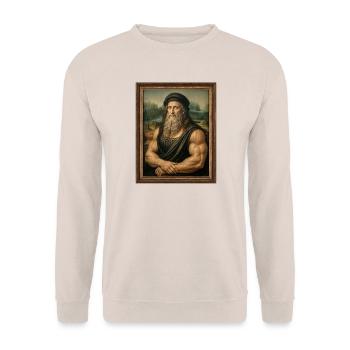 Muskulöser Da Vinci - Unisex Pullover - Sand - Vorne - Alina (178cm) & Michal (187cm)
