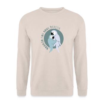 Papageien tanzen Forro: in deinen Armen fliegen - Unisex Pullover - Sand - Vorne - Alina (178cm) & Michal (187cm)