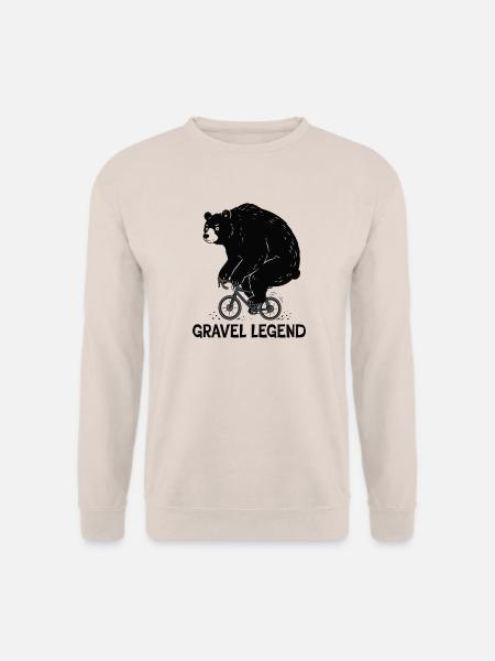 Gravel Legend – Funny Bear Cyclist - Unisex Pullover - Sand