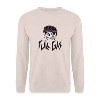 Crâne Vélo "Full Gas" – Cycliste & VTT - Sweat-shirt Unisexe - sable - Devant - Alina (178cm) & Michal (187cm)