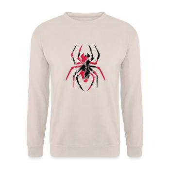 logo rouge araignée craquelures horreur dégoûtant - Sweat-shirt Unisexe - sable - Devant - Alina (178cm) & Michal (187cm)